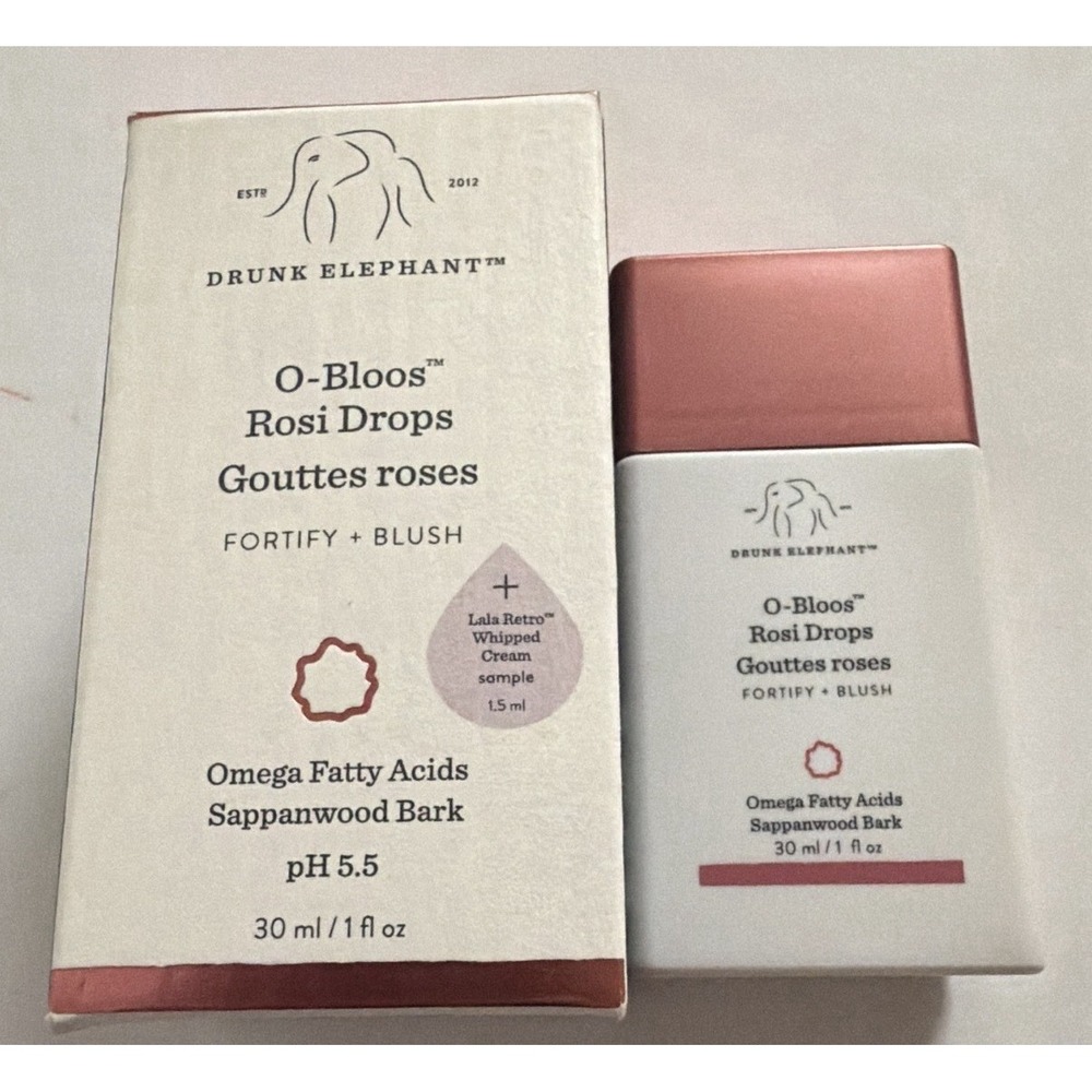 Drunk Elephant O-Bloos Rosi Drops Liquid Blush Buildable Natural 1 fl oz. NIB